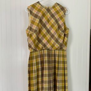 1960s plaid pleated dress (vintage)